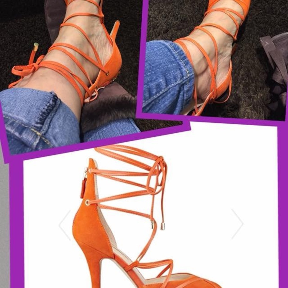 Guess by Marciano Vibrant Orange Strappy Heels